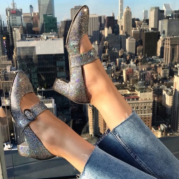 SJP by Sarah Jessica Parker Tartt Round Toe Mary Jane Block Heel Scintillate 39 - Picture 1 of 13